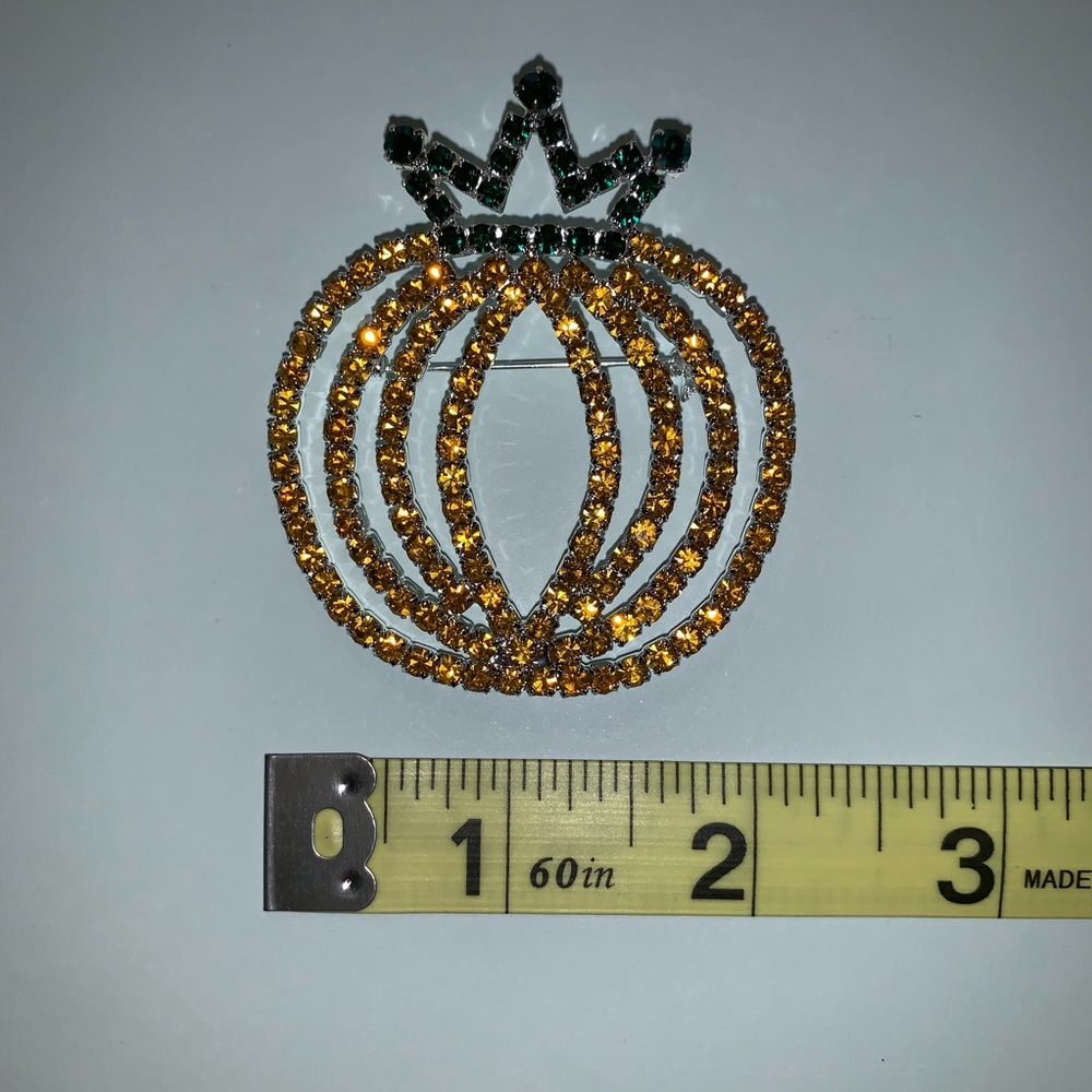 New - Rhinestone Pumpkin pin - Picture 4 of 5